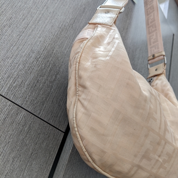 Fendi: Zucca Jacquard FF Monogram Pink Blend Adjustable Bag - Picture 13 of 16